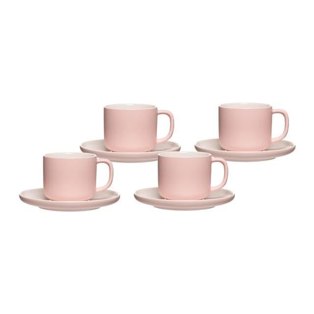 Ritzenhoff & Breker Jasper Kaffeetasse mit Untertasse 240 ml 4er Set Rosa