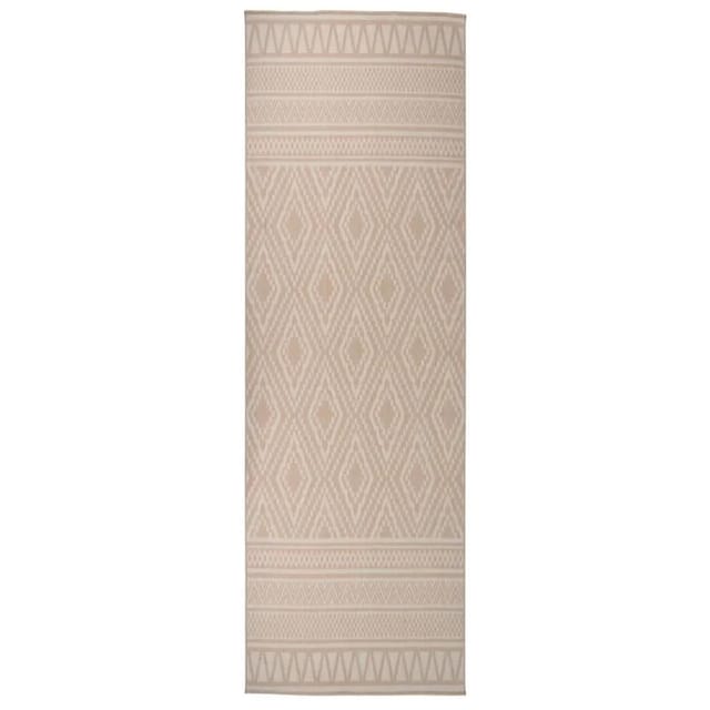 vidaXL Outdoor-Teppich Flachgewebe 80x250 cm Braun Gestreift 340863