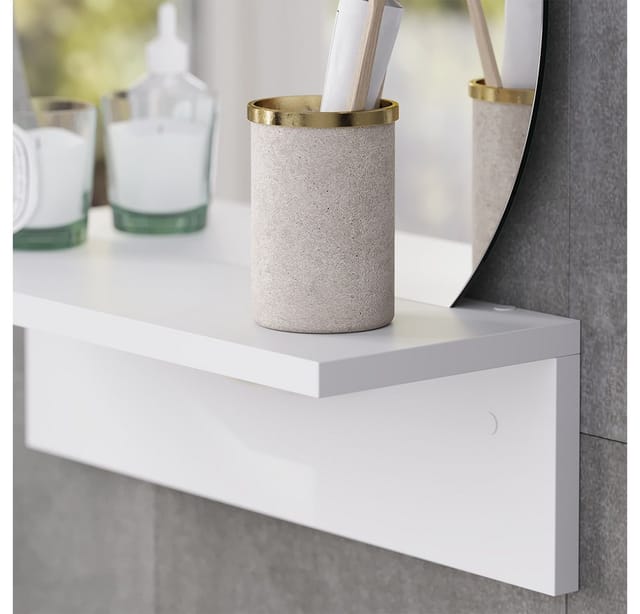 Vicco Badspiegel Elyra, Weiß, 40 x 47.5 cm mit Ablage (1-St)