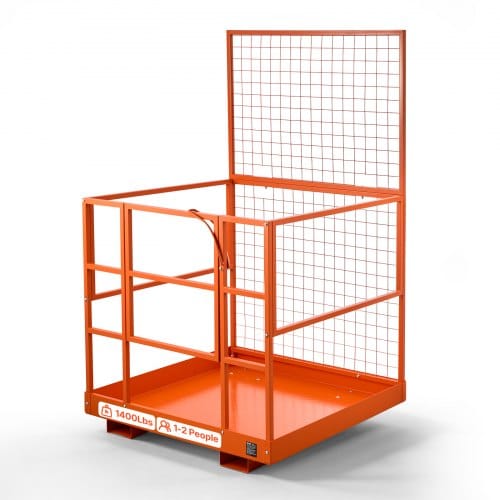 VEVOR Staplerbühne 1225x1148 mm, 635,03 kg Belastbarer Arbeitskorb aus Kohlenstoffstahl, Arbeitsbühne mit 155x60 mm Einfahrtaschen & Verriegelungsstift, Gabelstapler-Sicherheitskorb für Höhenarbeiten