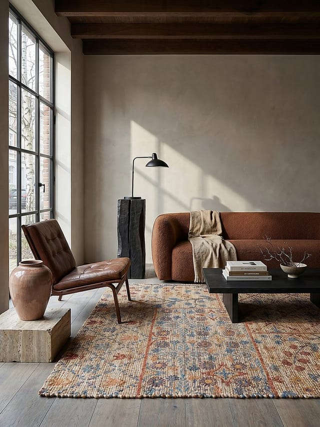 Jute-Teppich Boho Natur-Blau 80 x 150 cm - AVILL Kadima Design
