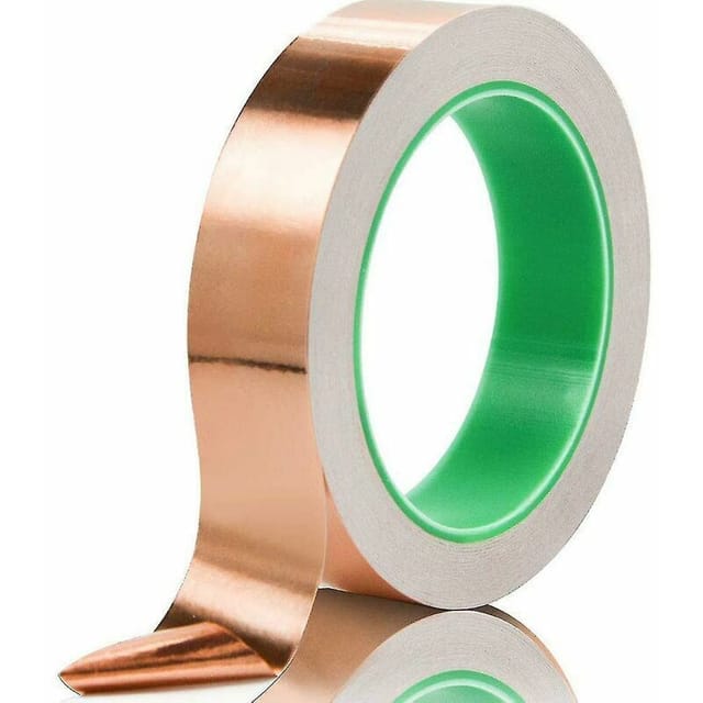 Schneckenabweisendes Kupferfolienband Mit Leitfähigem Klebstoff – 30 Mm X 25 M Rolle – Emi-abschirmung, Buntglas, Gitarre