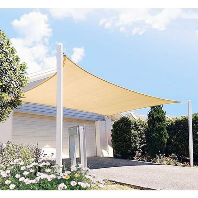 Rechteckiges Sonnensegel, Wasserdicht Und Uv-beständig, 95 % Polyester, Atmungsaktiv, Mit Seil, 3 X 2 M, Beige, Für Garten Oder Terrasse