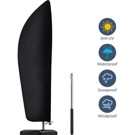 Sonnenschirmhülle, 2–4 M Breit, 210d Oxford-gewebe, Wasserdicht, Staubdicht Und Uv-beständig, 265 X 40/70/50 Cm