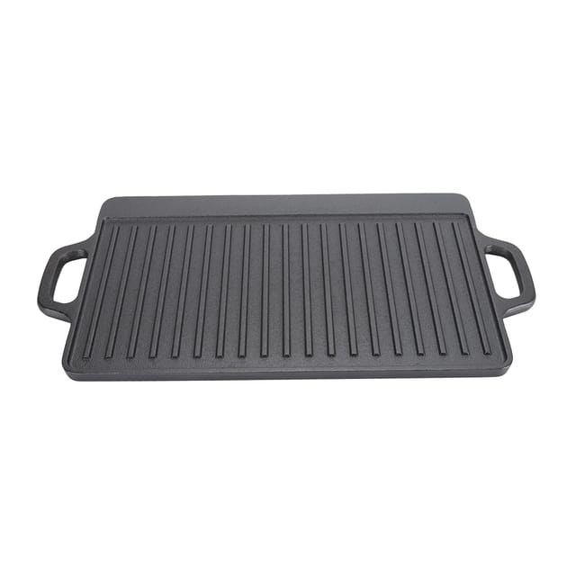 Rechteckiger, Multifunktionaler, Sicherer Und Geräumiger Grillrost Aus Gusseisen, Beidseitig Verwendbar, Für Gasgrills, 44 X 23 X 2 Cm / 17,3 X 9,1 X 0,8 Zoll