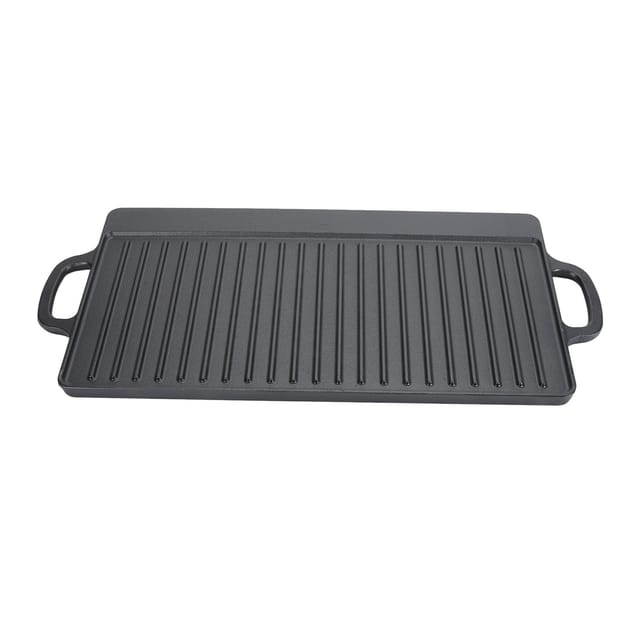 Rechteckiger, Multifunktionaler, Sicherer Und Geräumiger Grillrost Aus Gusseisen, Beidseitig Verwendbar, Für Gasgrills, 50 X 23 X 2 Cm / 19,7 X 9,1 X 0,8 Zoll