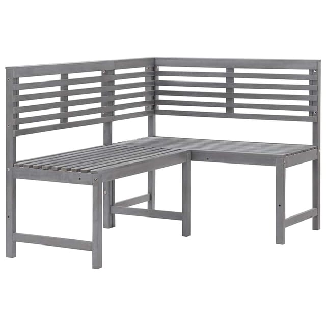 Garten-eckbank Grau 140 Cm Massivholz Akazie Vidaxl