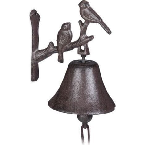 Gusseiserne Türklingel Mit Vogelmotiv, Antike Wandklingel, Hitzebeständig, Gartendekoration, Braunes Klingelseil, Braun