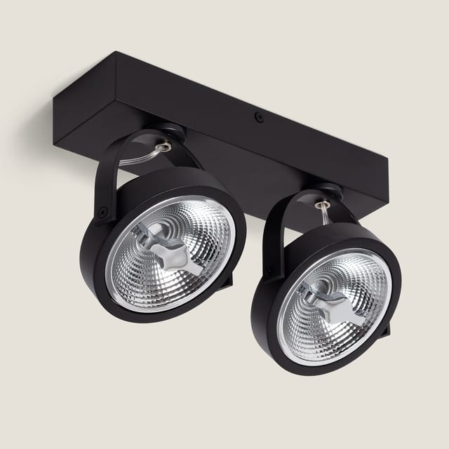 Ledkia - Led-strahler 30w Cree Oberfläche Schwenkbar Ar111 Dimmbar Schwarz 2700k Warmweiß