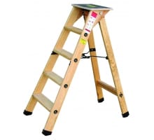 Professionelle 5-stufige Holzleiter Mit Ablage Outifrance