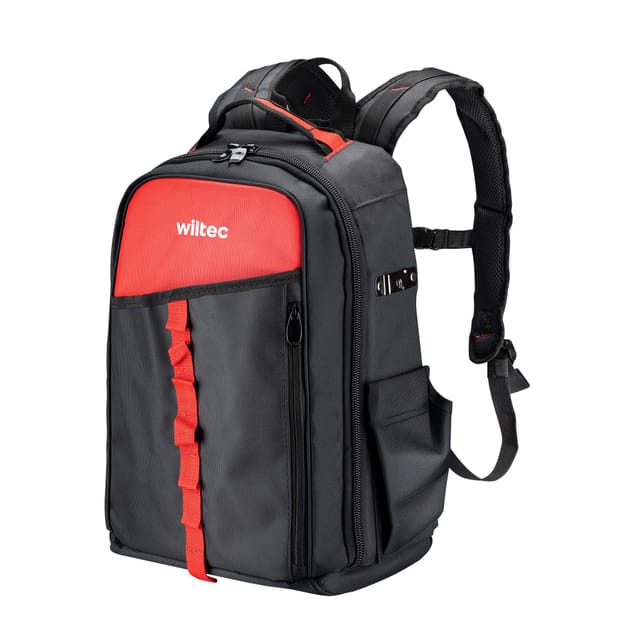 Werkzeugrucksack 33 X 20 X 43 Cm Bis 30 Kg, Werkzeug Tasche 16 Fächer, Werkzeug Rucksack Gepolstert, Robuste Werkzeugtasche - Wiltec