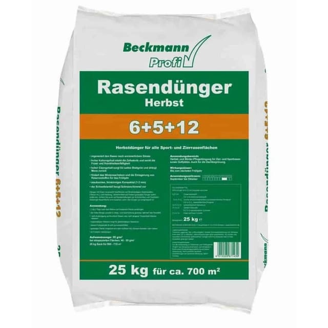 Beckmann Profi Rasendünger Herbst 25 Kg Herbstrasendünger Depotwirkung