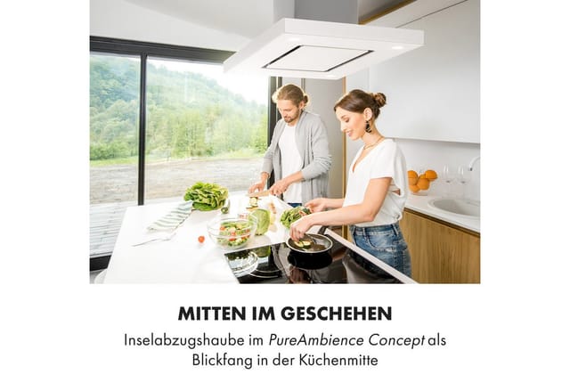Valeria Inselhaube 90cm 650m³/h Touch EEC A LED Glas Edelstahl