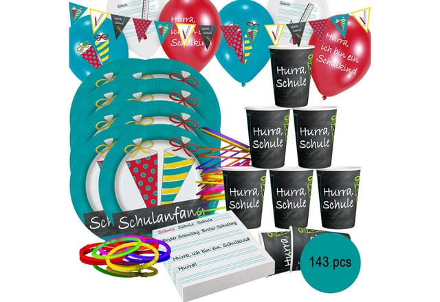 Riethmüller Papierdekoration Schulanfang Party Deko Set - Dekoration für die Einschulung