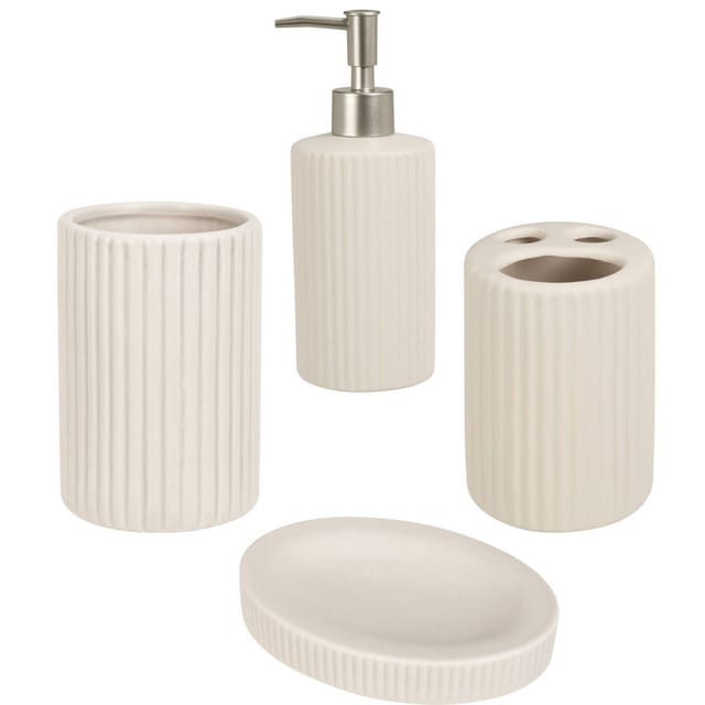 Bathroom Solutions Seifenspender Badezimmeraccessoires aus Keramik, 4er-Set, (einzeln)