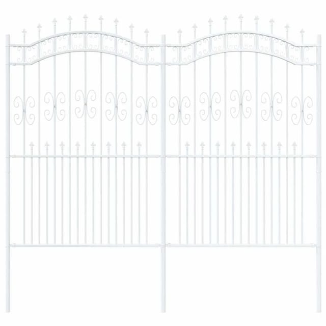 Vidaxl - Gartenzaun Weiß 215 Cm Pulverbeschichteter Stahl