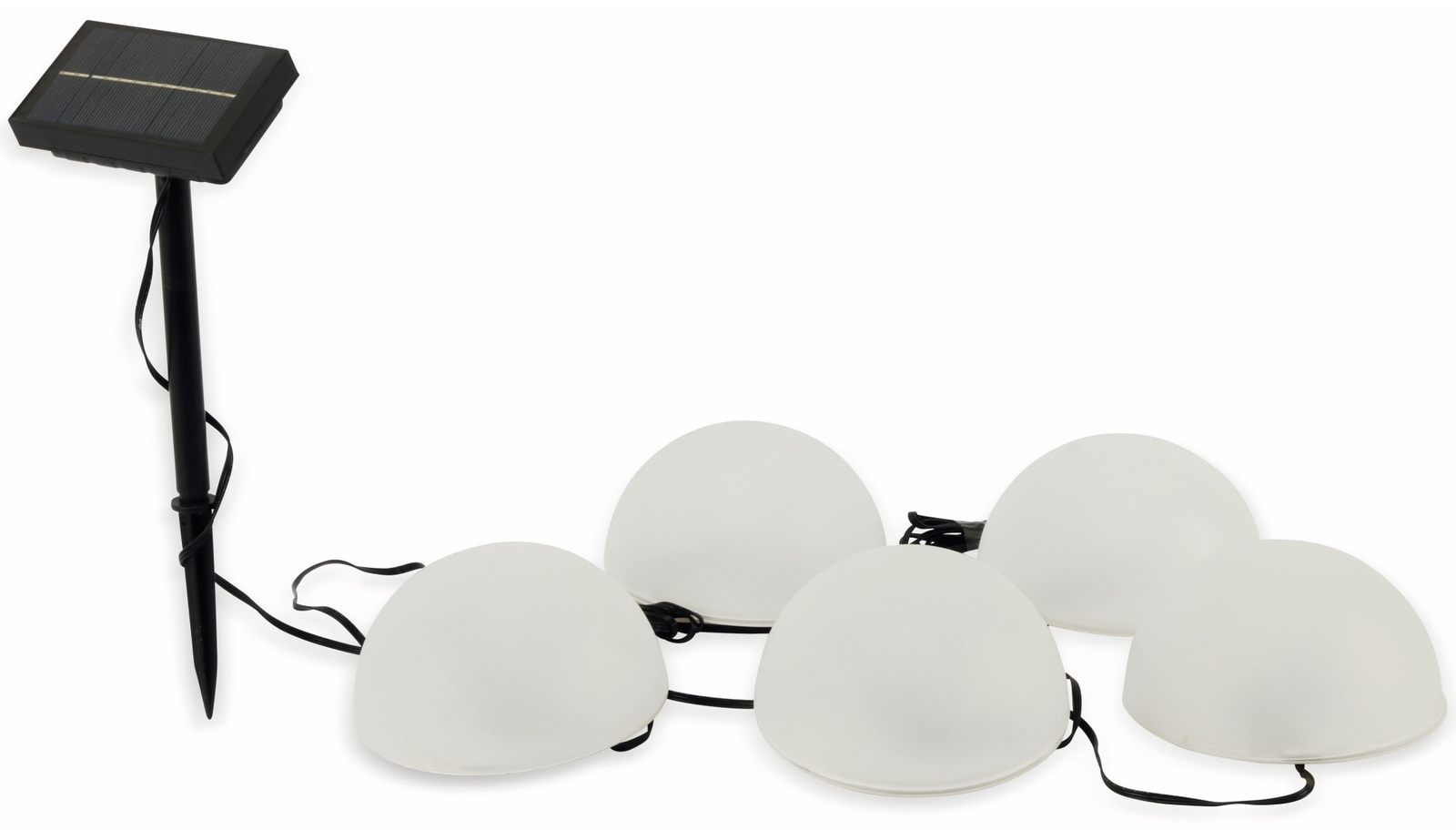 Solar-Bodenlichterkette, 5 Halbkugeln, RGB+WW, Bastelware