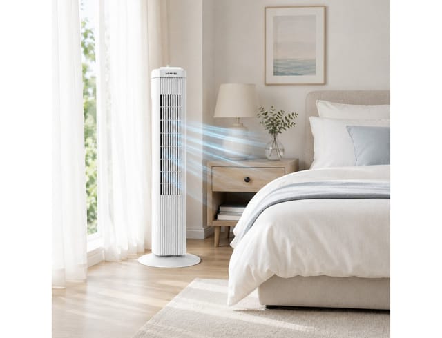 KUMTEL Standventilator, 70 cm Durchmesser, 60° Oszillation, 2-Stunden-Timer, Maximale Höhe 71 cm