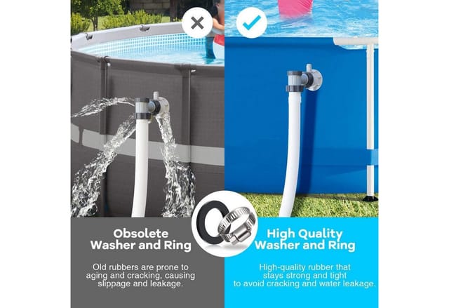 LuxusKollektion Poolschlauch 4PCS Poolschlauch Adapter für Intex Pool Ø 32 38mm Grau