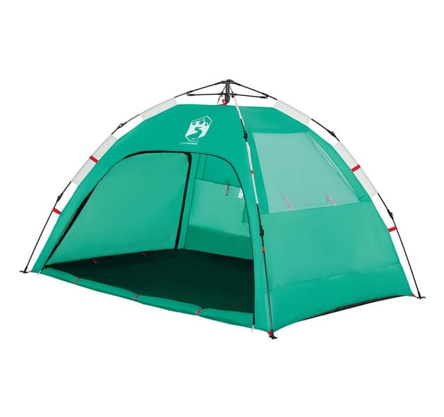 furnicato Strandmuschel Strandzelt Quick-Release 201x146x125 cm Meergrün, Sonnenschutz-Zelt mit 2 Fenstern, Sandsäcken und Tragetasche