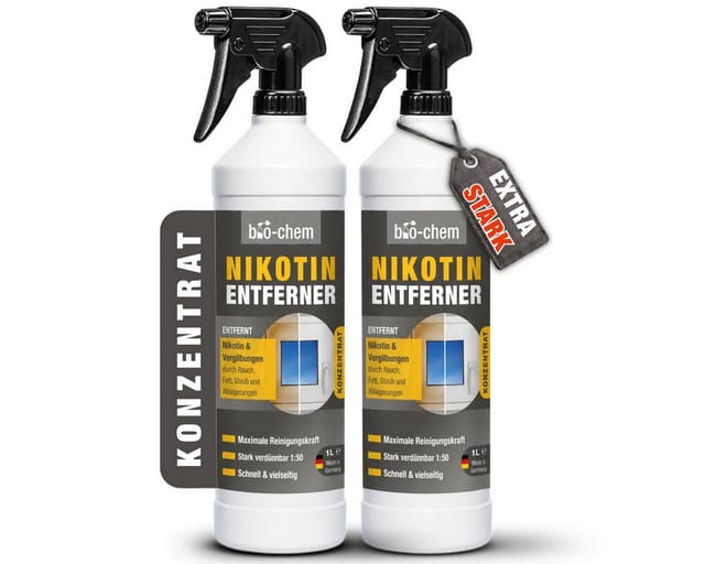 bio-chem Nikotinentferner Konzentrat – Gegen Vergilbung, Ruß, Fett Allzweckreiniger (Nikotinentferner Hochkonzentrat, bis 1:50 verdünnbar)
