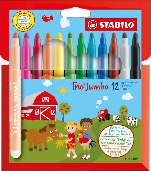 STABILO Filzstift STABILO Jumbo Trio Stifte 12 St?ck