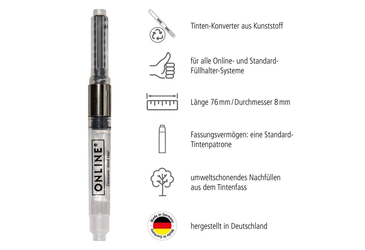 Online Pen Füller Tinten-Konverter, (1-tlg), hergestellt in Deutschland Bild 2