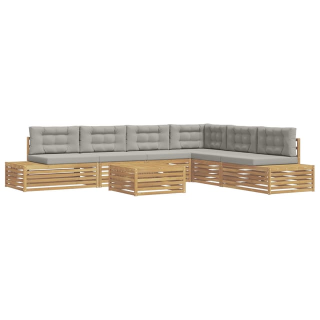 8 Pcs Outdoor-sofagarnitur Polyester Weiß Vidaxl