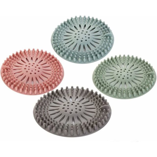 Silikon-haarsieb – 4er-pack, Universell Einsetzbar Für Waschbecken, Badewanne Und Dusche, Umweltfreundliches Design, Verstopft Nicht
