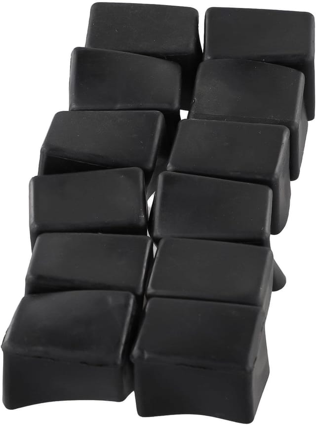 Set Mit 12 Rechteckigen Gummifüßen Für Polstermöbel – Quadratische Bodenschoner – 20 X 30 Mm
