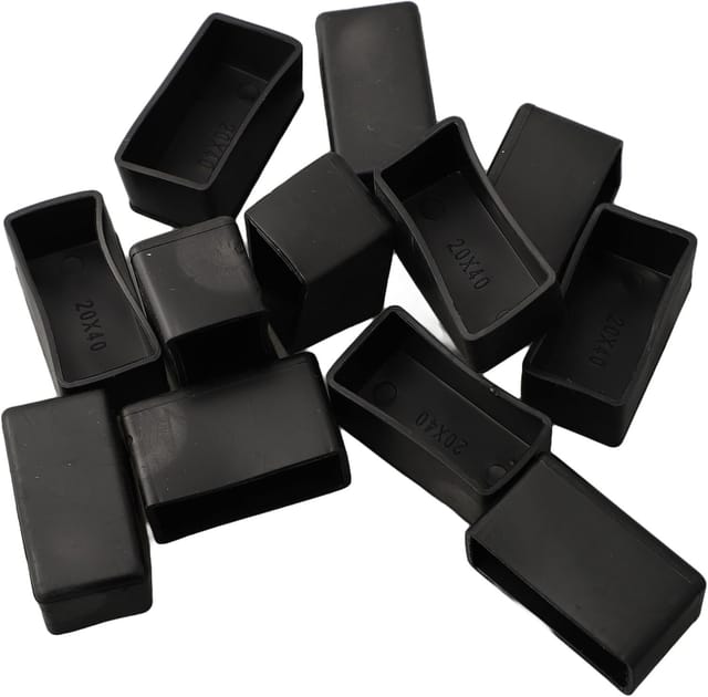Set Mit 12 Rechteckigen Gummifüßen Für Polstermöbel – Quadratische Bodenschoner – 20 X 40 Mm