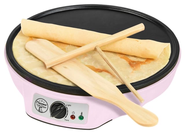 Elektrischer Crêpes-maker – Einstellbarer Thermostat – 1000 W – Durchm. 30 Cm – In Rosa Farbe - Asw602p - Bestron