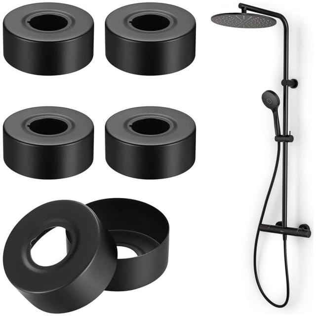 6 Schwarze Armaturenrosetten, Ø 25 Mm Edelstahl-duschmischerrosetten, Heizkörperrohrabdeckung, Armaturenrosetten Für Badezimmer-duscharmaturen, Armaturendekoration