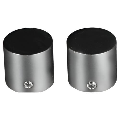LIEDECO Endstück, Kappe, 16 mm, 2 Stück, Silber | Schwarz - silberfarben