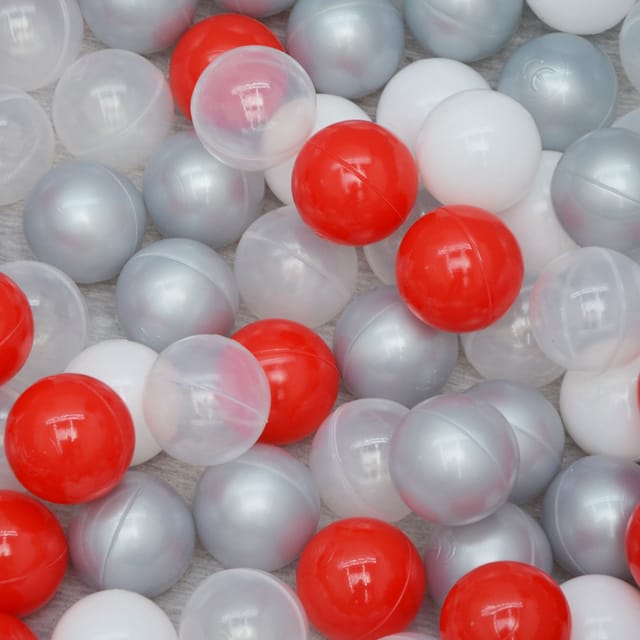 LittleTom Bällebadbälle Ø 5.5 cm 200 Stück Rot Grau Weiß Transparent