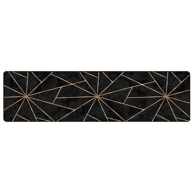 vidaXL Teppich Waschbar Schwarz Und Golden 80x300 Cm Rutschfest 1928354