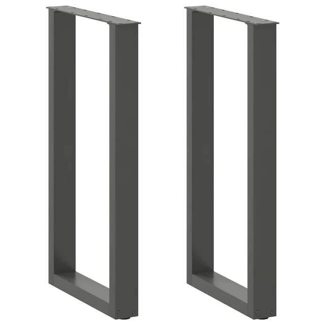 vidaXL Bartischbeine U-Form 2 Stk Anthrazit 50x90-91 cm Stahl 4013222