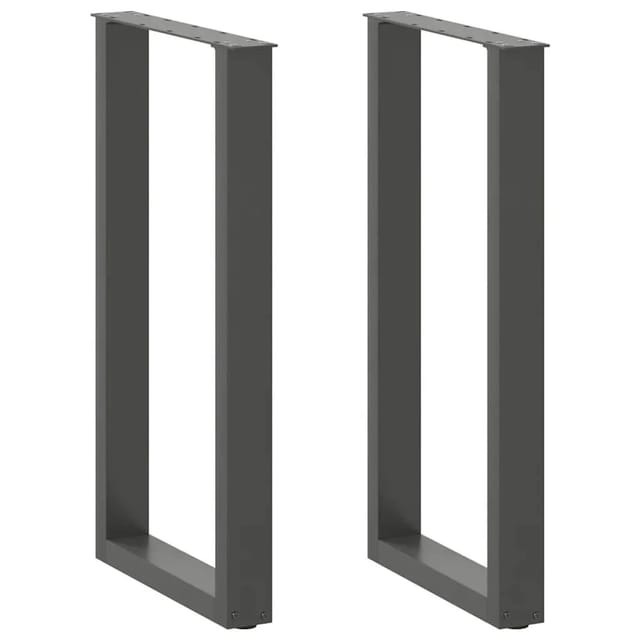 vidaXL Bartischbeine U-Form 2 Stk Anthrazit 40x90-91 cm Stahl 4013218