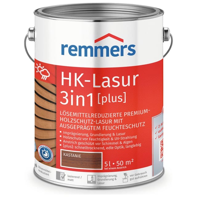 Remmers HK-Lasur 3in1 plus kastanie RC-555, 5 l