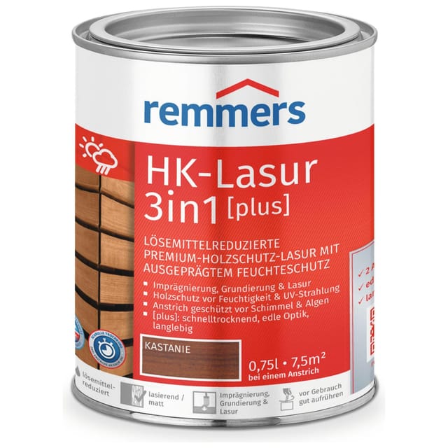 Remmers HK-Lasur 3in1 plus kastanie RC-555, 0,75 l