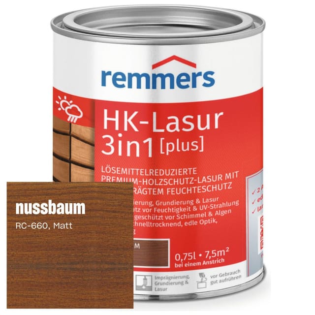 Remmers HK-Lasur 3in1 plus nussbaum RC-660 günstig