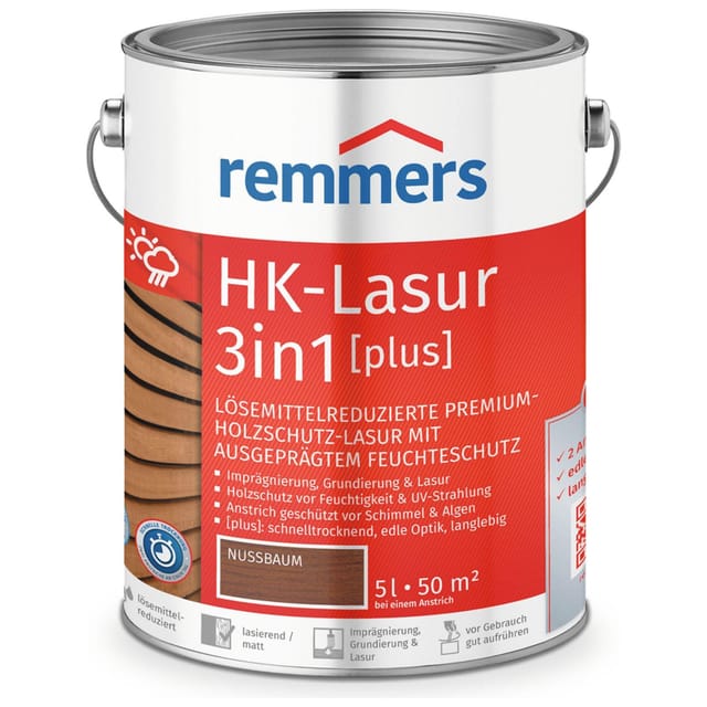Remmers HK-Lasur 3in1 plus nussbaum RC-660, 20 l
