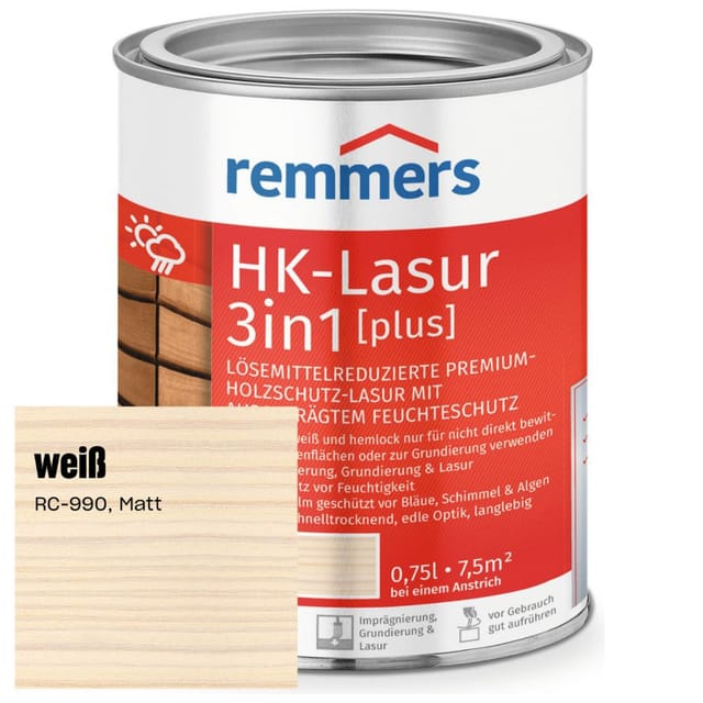 Remmers HK-Lasur 3in1 plus weiß RC-990 günstig