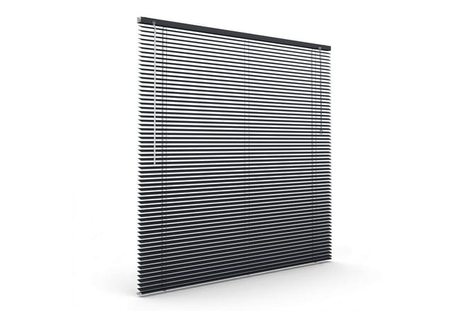 Victoria M. Jalousie LightLess Prime Aluminium-Jalousie 50x130 cm Schiefergrau matt, mit Bohren, ohne Bohren, geklemmt oder verschaubt, L Profil 25 mm Lamellen, feuchtigkeitsbeständig, verdunkelnd