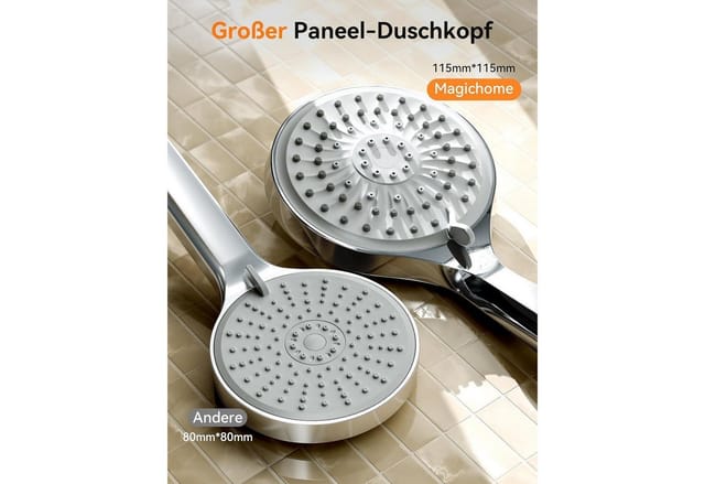 LuxusKollektion Handbrause Duschkopf Handbrause Hochdruck 5 Strahlarten Grau mit Schlauch