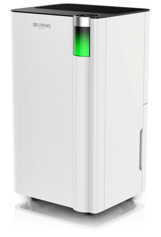Brandson Luftentfeuchter Kompressor, WLAN, 12 L pro 24 h, 2 L Wassertank, bis 25 m², Entfeuchtung 12 l/Tag, Tank 2 l, App-Steuerung, Alexa, Timer 1–24 h, 3 Modi, Ablaufschlauch