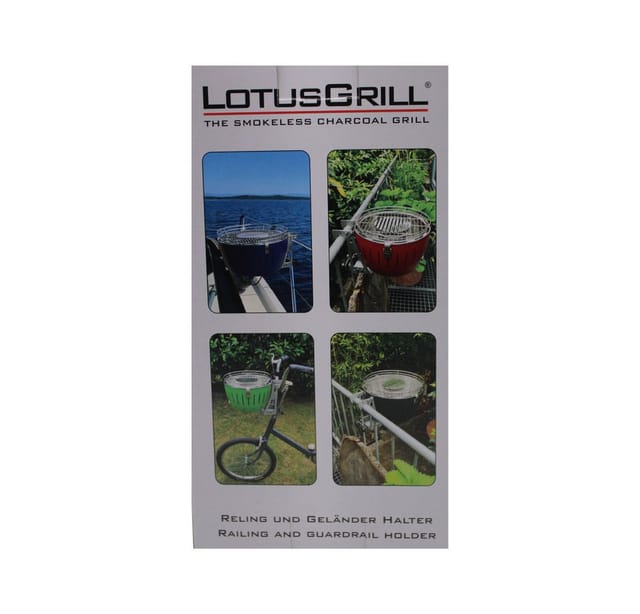 LotusGrill Grill Standfuß Reling und Geländerhalter Trägerpfostenhalter für Modelle: S, Classic