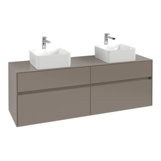 Vb Waschbeckenus Collaro C05200 1600x548x500mm Eckig Cashmere Grey