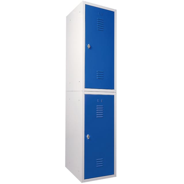 Brb Schließfachschränke-set Aus Stahlblech, Hxbxt 900x415x490 Mm (2 Stück, Blau/blau)