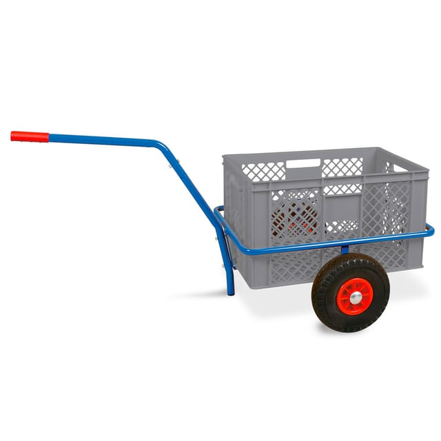 Brb Handwagen Mit Kunststoffkorb 600x400x320 Mm / 63 Liter, Grau, Tragkraft 200 Kg, Pannensichere Reifen